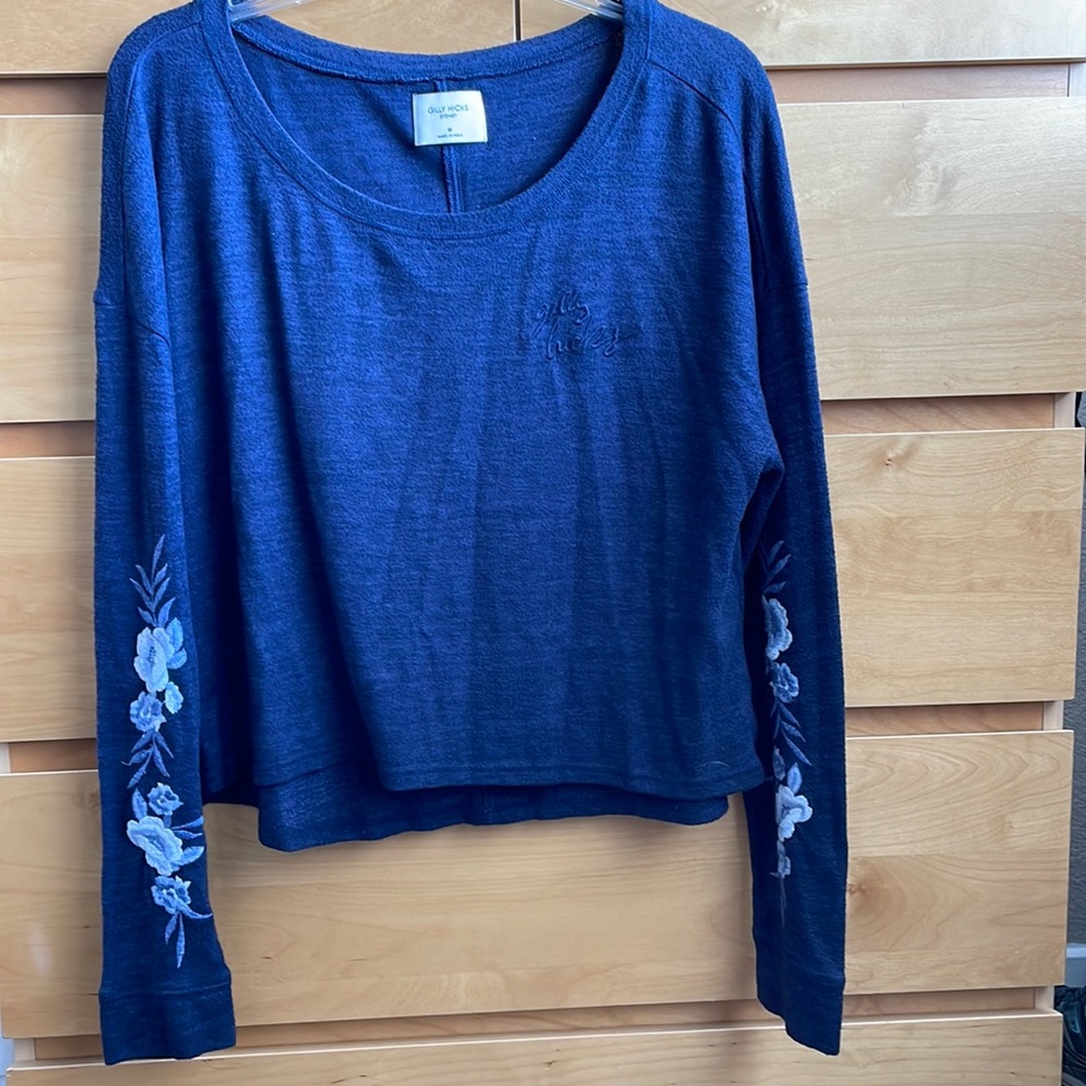Gilly Hicks blue long sleeve blouse